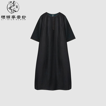 LI SILK CLOUD Women's Autumn Xiangyunsha Dress - 100% Mulberry Silk, Heavy Craftsmanship & Silky Soft Texture