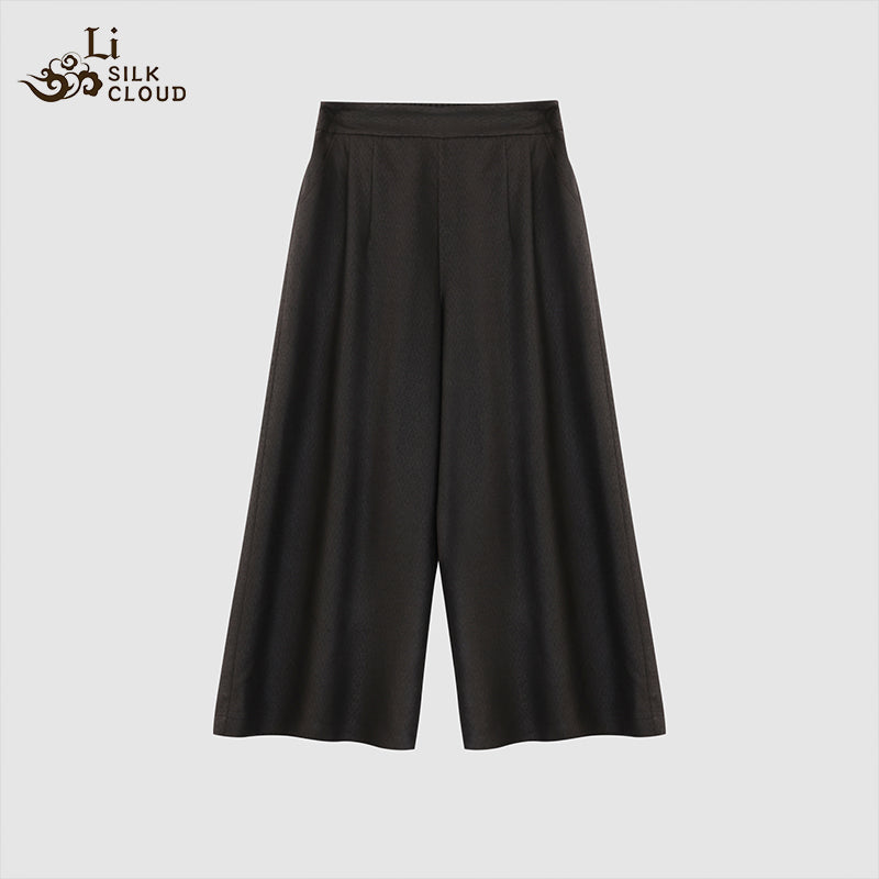 LI SILK CLOUD Pants Hand-dyed Draping High Waist Autumn Casual Trousers