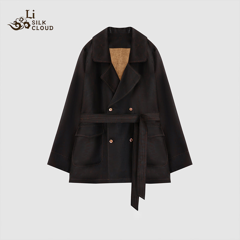 LI SILK CLOUD 100% Mulberry Silk Xiangyunsha Outerwear - Chinese Classic Style, Vintage Prints, Lightweight Outerwear