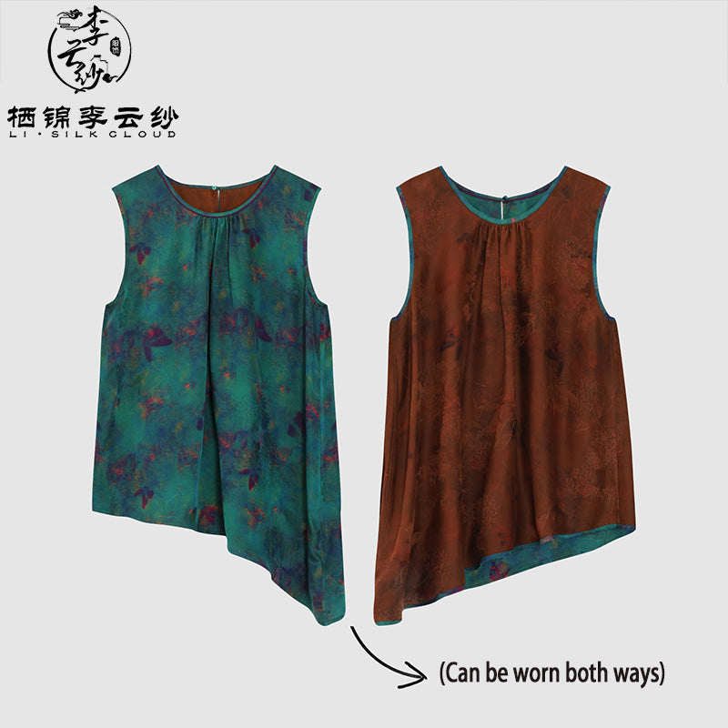 LI SILK CLOUD Xiangyunsha Silk Top for Women Sleeveless Tank Top Dress 2026 Woman Loose Summer Dresses Elegant Woman Clothes