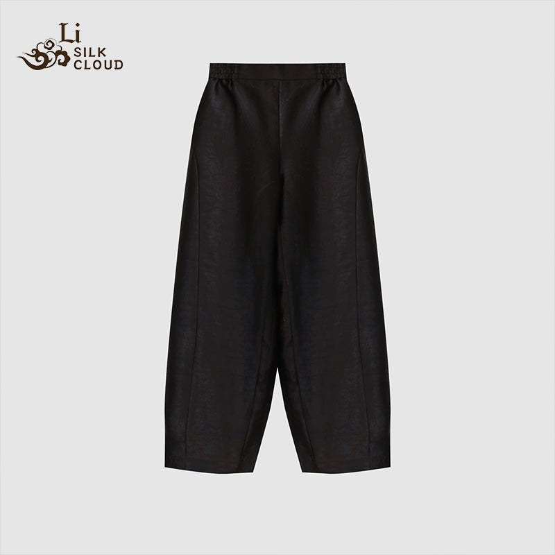 LI SILK CLOUD Pants Hand-dyed Draping High Waist Autumn Casual Trousers
