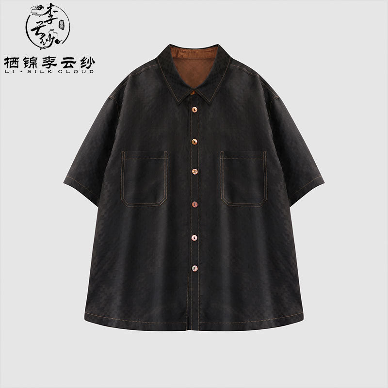 LI SILK CLOUD Wool Long Sleeve Top - 100% Pure Wool, Soft Warm Elegant Casual Guangdong Black Pearl Gambiered Guangdong Gauze