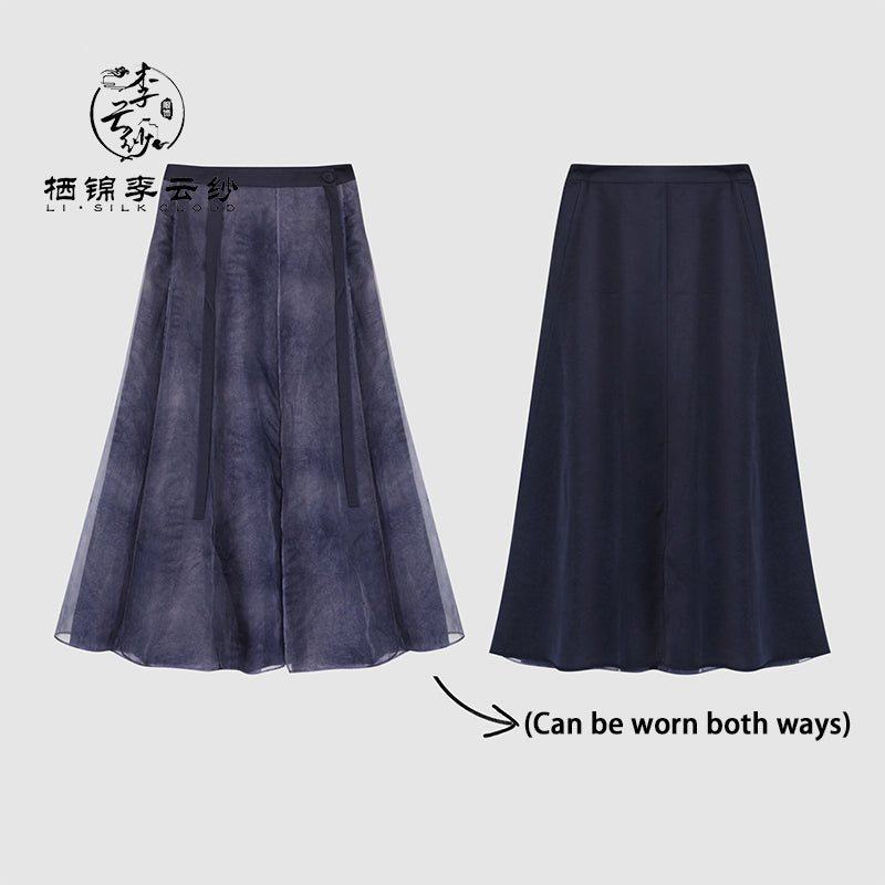 LI SILK CLOUD Handcrafted Plus Size Xiangyunsha Silk Dress Midi Skirt for Women Loose Breathable Summer Elegant Women's Clothes