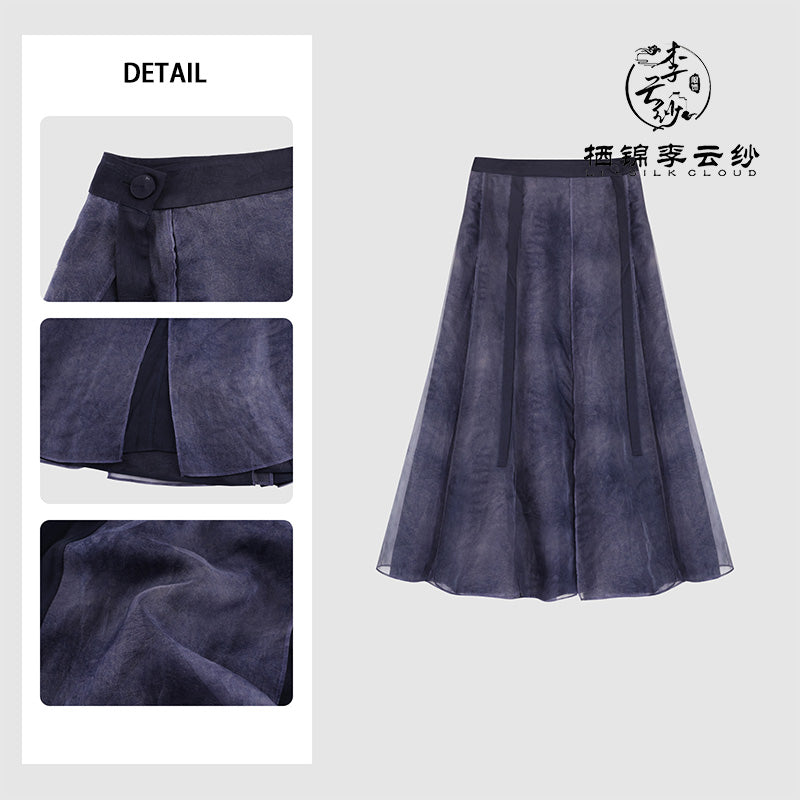 LI SILK CLOUD Handcrafted Plus Size Xiangyunsha Silk Dress Midi Skirt for Women Loose Breathable Summer Elegant Women's Clothes