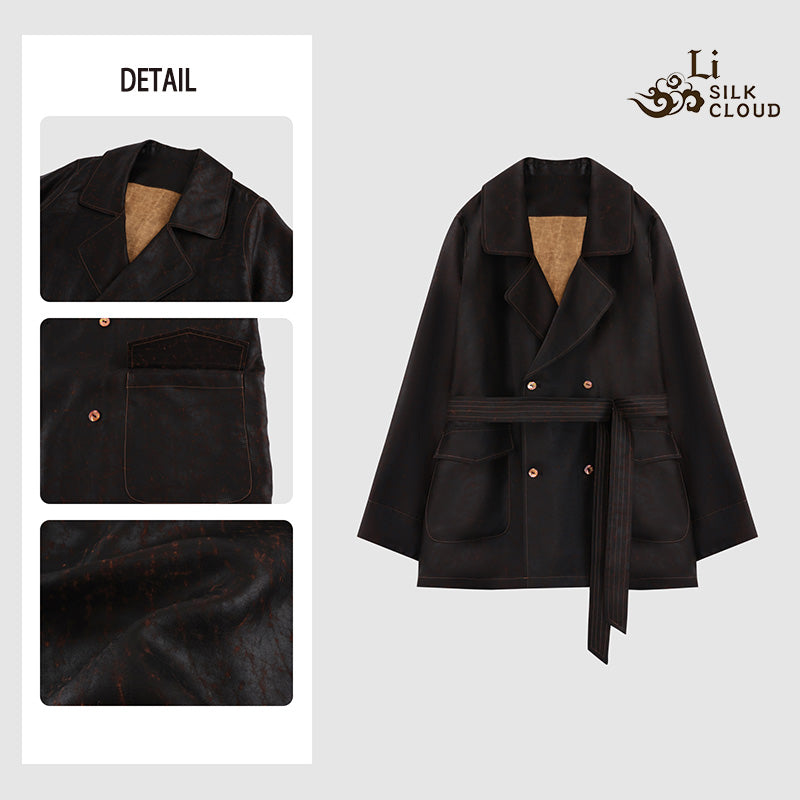 LI SILK CLOUD 100% Mulberry Silk Xiangyunsha Outerwear - Chinese Classic Style, Vintage Prints, Lightweight Outerwear
