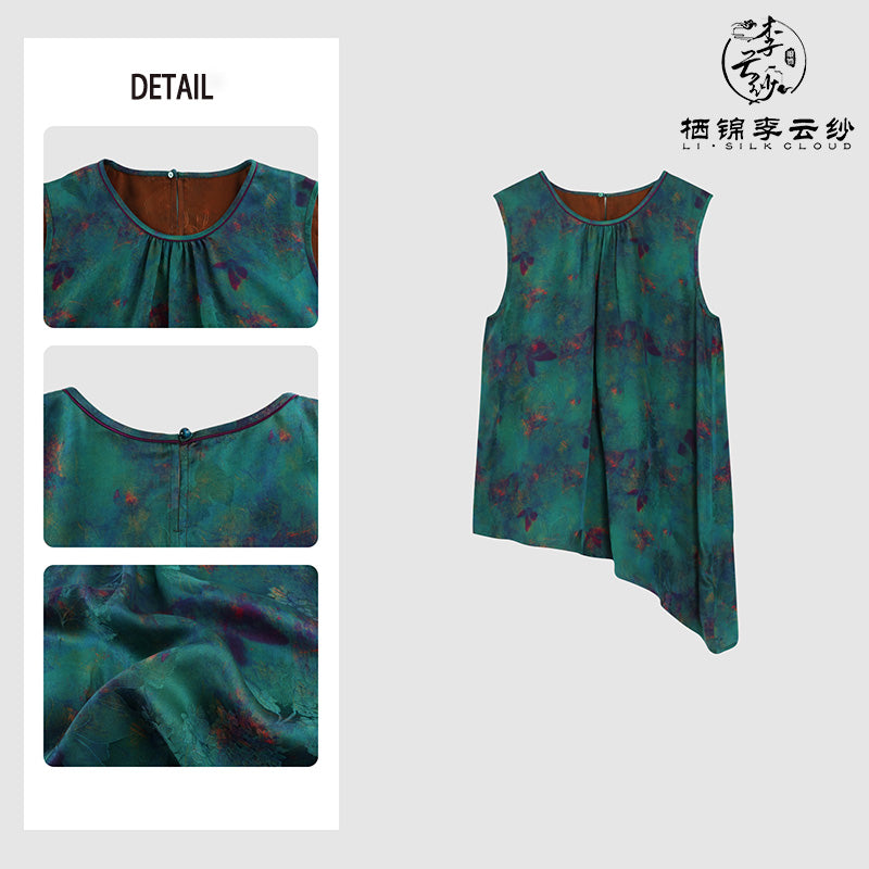 LI SILK CLOUD Xiangyunsha Silk Top for Women Sleeveless Tank Top Dress 2026 Woman Loose Summer Dresses Elegant Woman Clothes