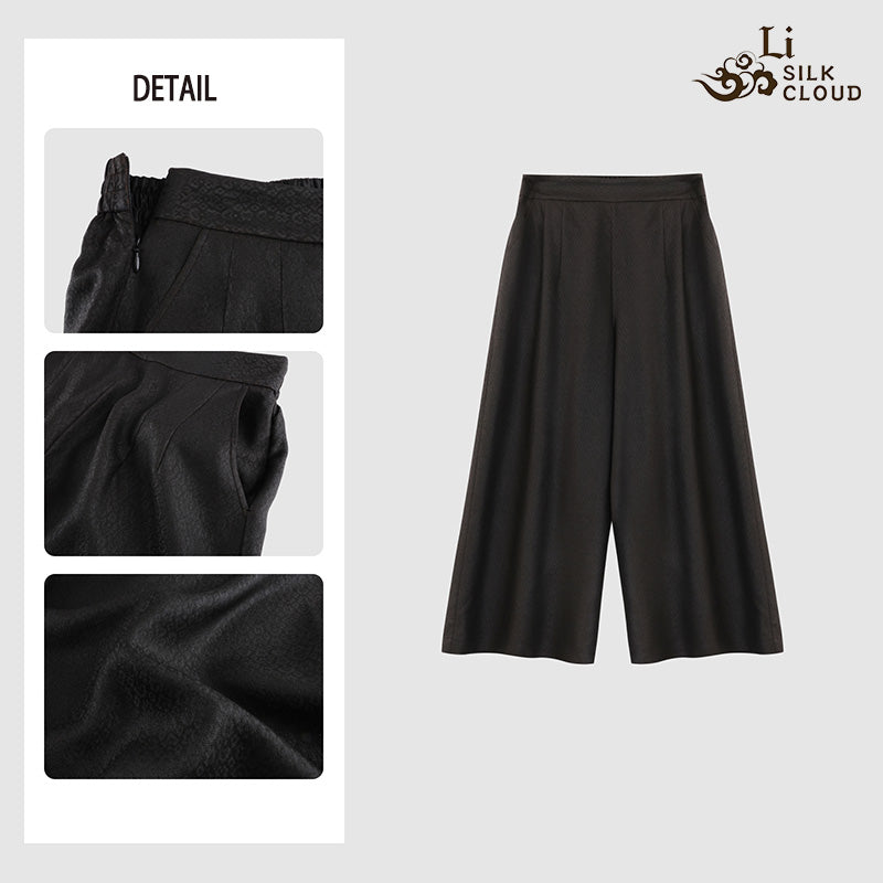 LI SILK CLOUD Pants Hand-dyed Draping High Waist Autumn Casual Trousers