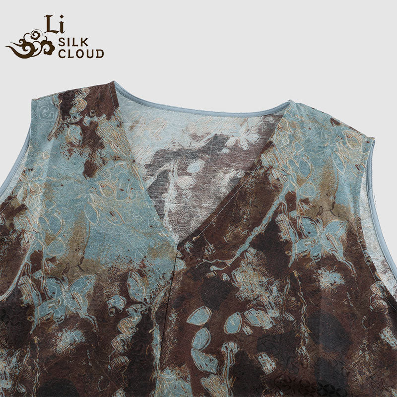 LI SILK CLOUD Xiangyunsha Silk Top for Women Sleeveless Tank Top Dress 2026 Woman Loose Summer Dresses Elegant Woman Clothes