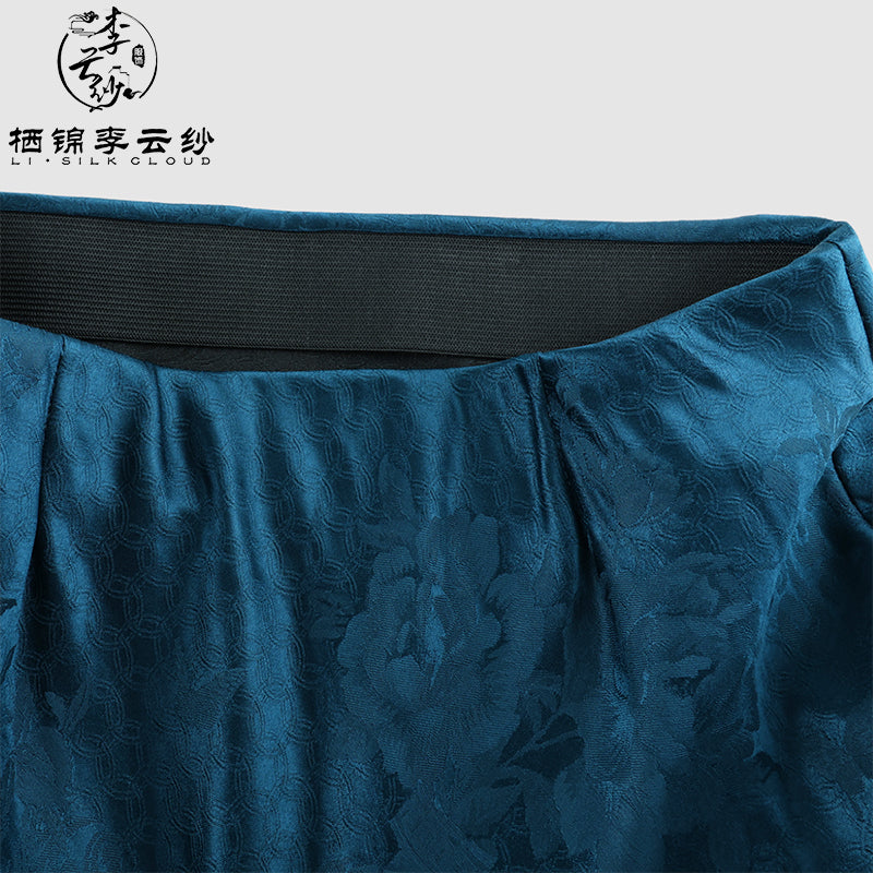 LI SILK CLOUD Xiangyunsha Silk Plus Size Dress Skirts Midi Skirt for Women Loose Breathable Summer Elegant Women's Clothes