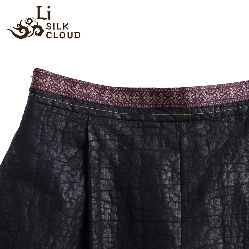LI SILK CLOUD Pants Hand-dyed Draping High Waist Autumn Casual Trousers