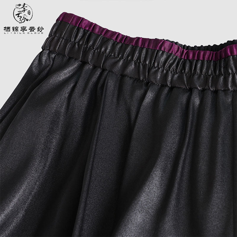 LI SILK CLOUD Pants Hand-dyed Draping High Waist Autumn Casual Trousers