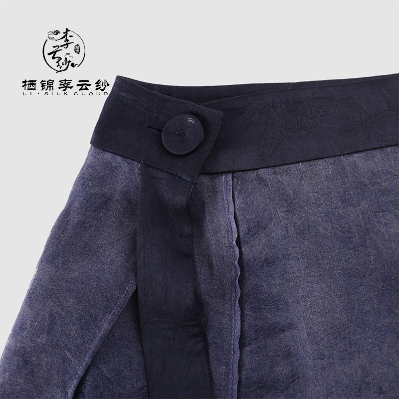 LI SILK CLOUD Handcrafted Plus Size Xiangyunsha Silk Dress Midi Skirt for Women Loose Breathable Summer Elegant Women's Clothes