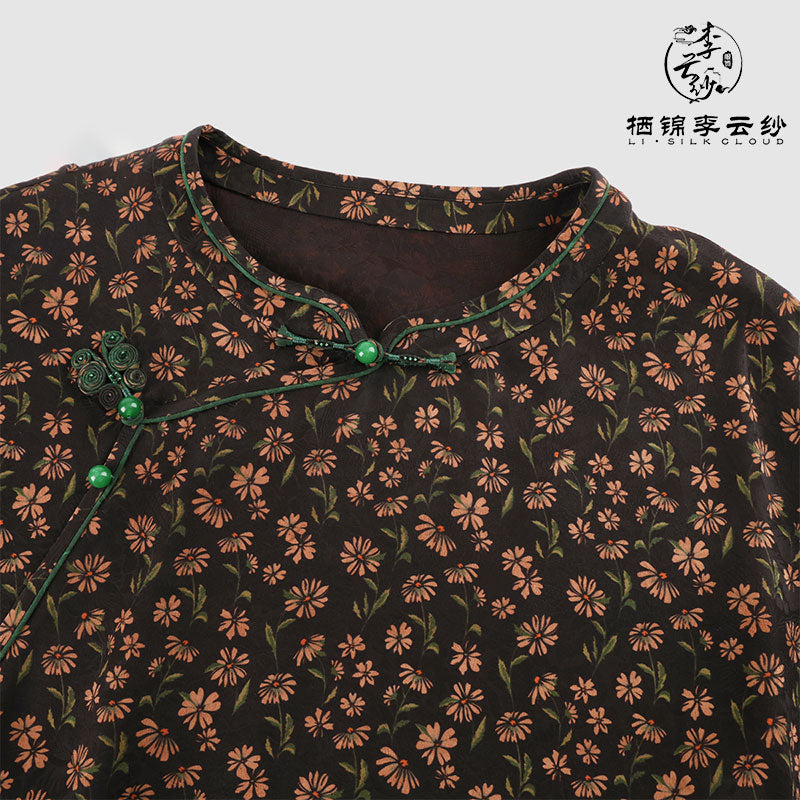LI SILK CLOUD xiangyunsha  Dress - Lightweight Breathable, Soft Skin-Friendly, Elegant  Guangdong Black Pearl Guangdong Gauz