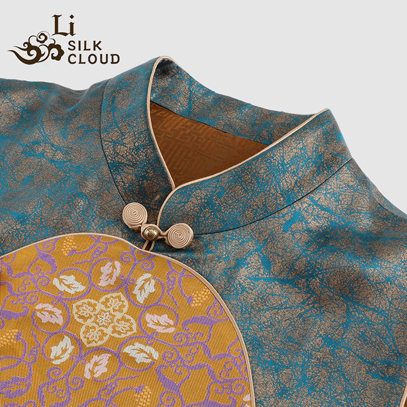 LI SILK CLOUD xiangyunsha Handmade Traditional Silk Vest- Skin-Friendly Silk Fabric,Comfortable Daily Guangdong Black Pearl