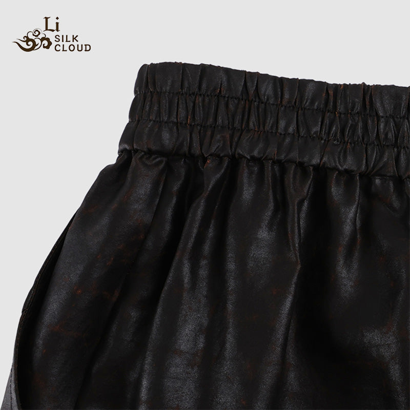 LI SILK CLOUD Pants Hand-dyed Draping High Waist Autumn Casual Trousers