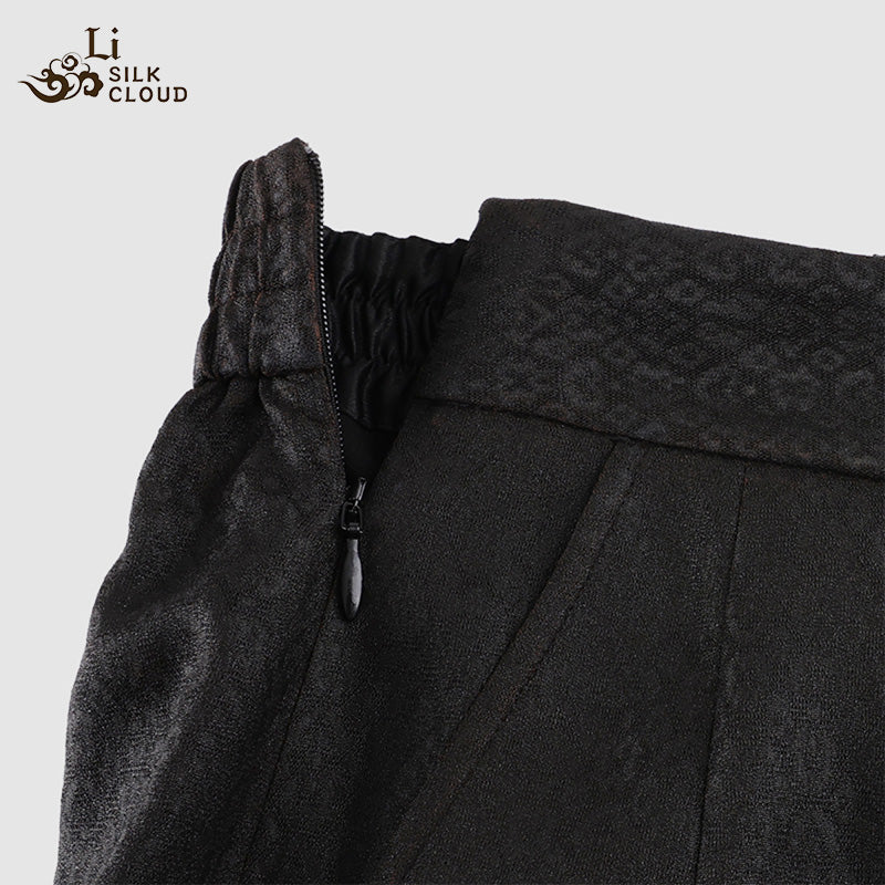 LI SILK CLOUD Pants Hand-dyed Draping High Waist Autumn Casual Trousers