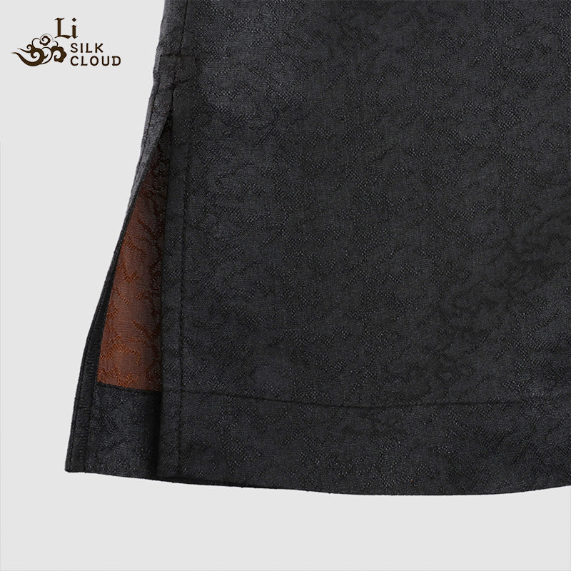 LI SILK CLOUD xiangyunsha  Blouse - Skin-Friendly Soft Fabric, Glossy Texture, Traditional Guangdong Black Pearl Guangdong Gauze