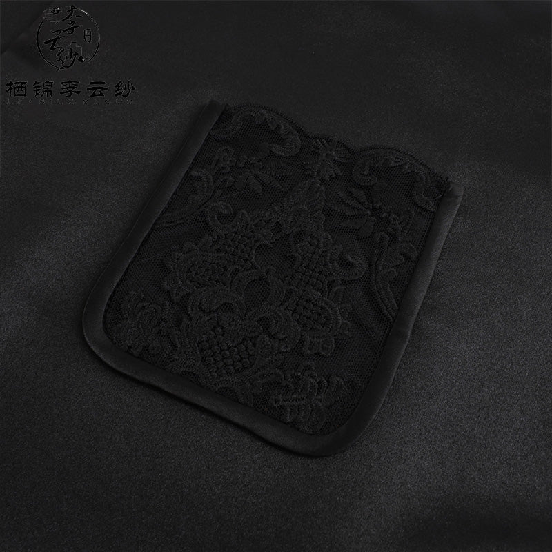 LI SILK CLOUD xiangyunsha  Blouse - Skin-Friendly Soft Fabric, Glossy Texture, Traditional Guangdong Black Pearl Guangdong Gauze