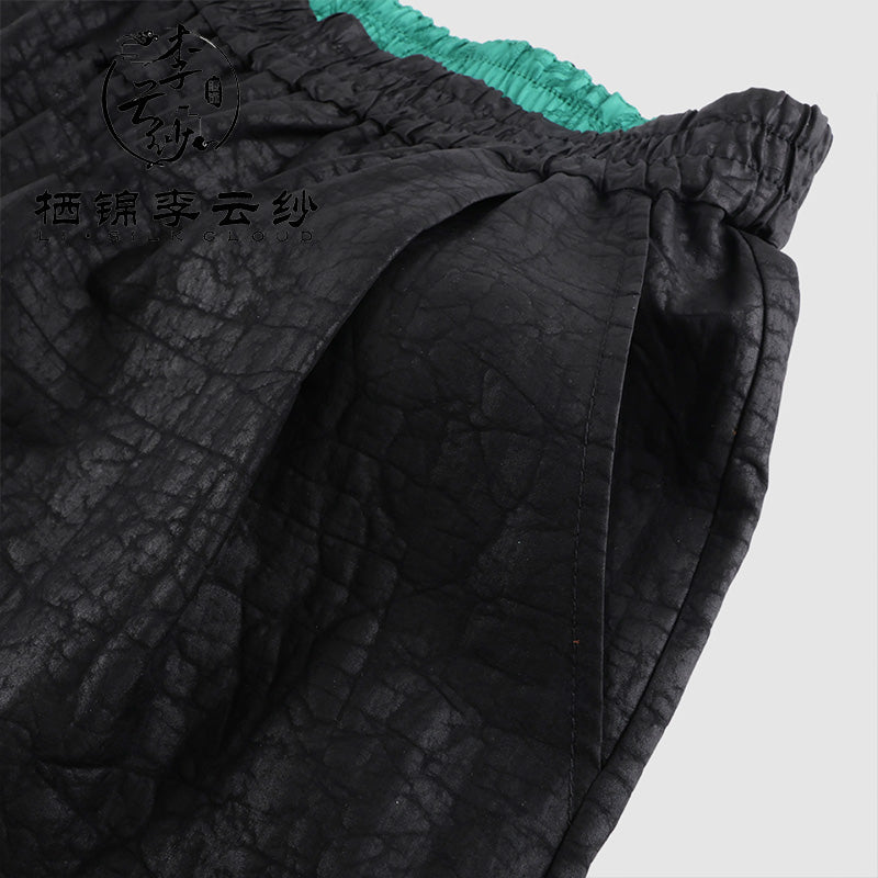 LI SILK CLOUD Plus Size Xiangyunsha Silk Wide Leg Pants Elastic Waist Loose Breathable Cooling Summer Elegant for Women Clothes