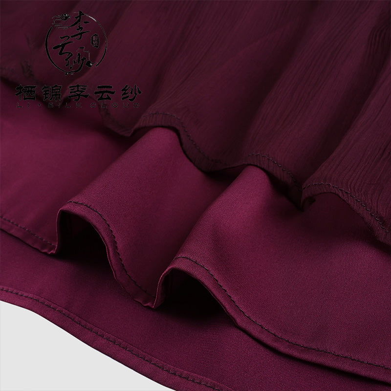 LI SILK CLOUD Handcrafted Plus Size Xiangyunsha Silk Dress Midi Skirt for Women Loose Breathable Summer Elegant Women's Clothes
