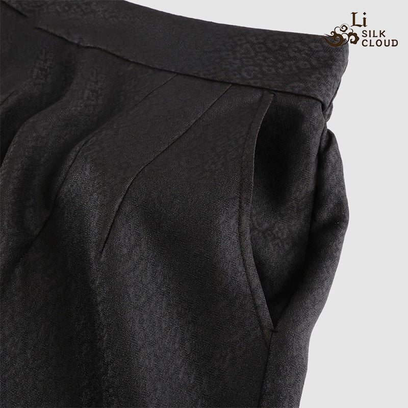 LI SILK CLOUD Pants Hand-dyed Draping High Waist Autumn Casual Trousers