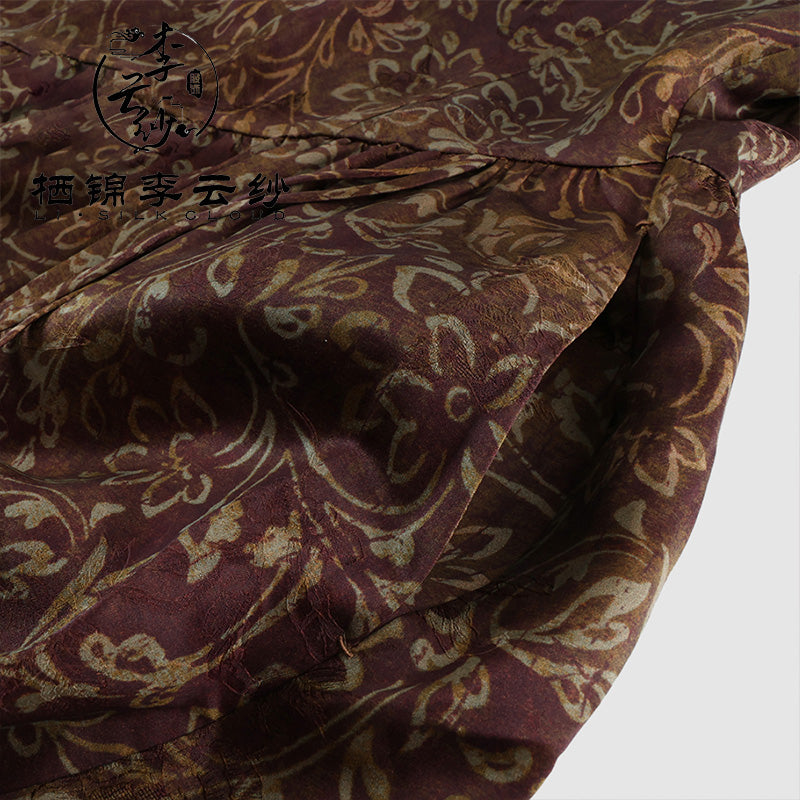 LI SILK CLOUD Silk Xiangyunsha Silk Mulberry Premium Handmade Fall Dress for Women Loose Strapless Dresses Elegant Woman Clothes