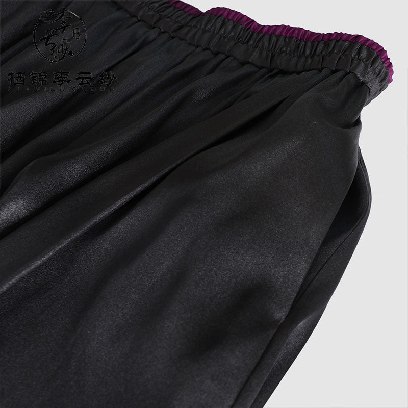LI SILK CLOUD Pants Hand-dyed Draping High Waist Autumn Casual Trousers