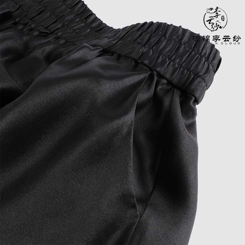 LI SILK CLOUD Dress High Waist Slimming Draping Mulberry Silk Autumn Midi Dress