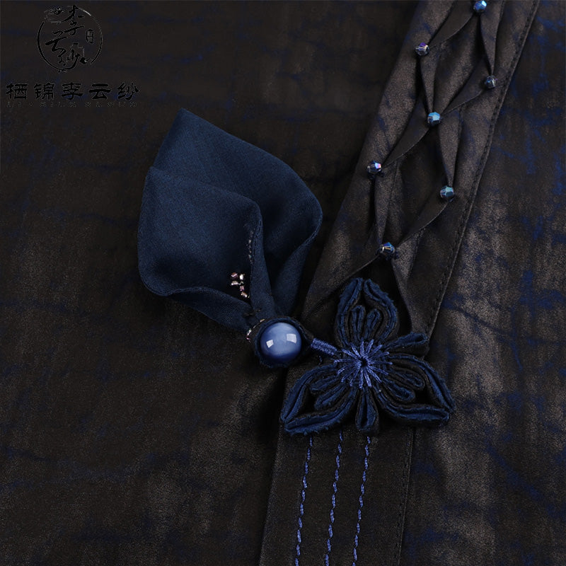 LI SILK CLOUD Wool Long Sleeve Top - 100% Pure Wool, Soft Warm Elegant Casual Guangdong Black Pearl Gambiered Guangdong Gauze
