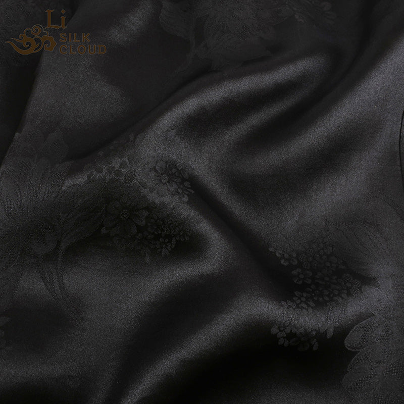 Handmade Traditional Silk Pants – Li Silk Cloud Natural Dyed Gambiered Guangdong Silk Loose Trousers Elegant Daily Wear