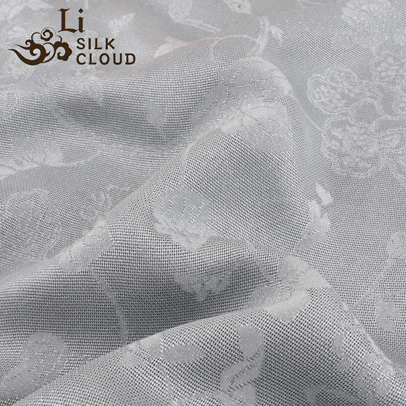 LI SILK CLOUD xiangyunsha Stand-Collar Short Sleeve Top Ancient Style Oriental Patterns Guangdong Black Pearl Guangdong Gauze