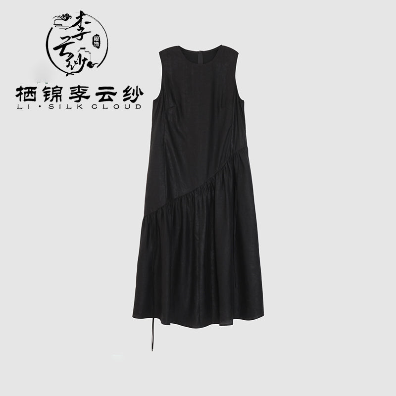 LI SILK CLOUD Silk Xiangyunsha Silk Mulberry Premium Handmade Fall Dress for Women Loose Strapless Dresses Elegant Woman Clothes