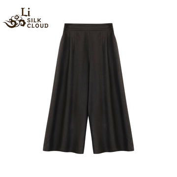 LI SILK CLOUD Pants Hand-dyed Draping High Waist Autumn Casual Trousers