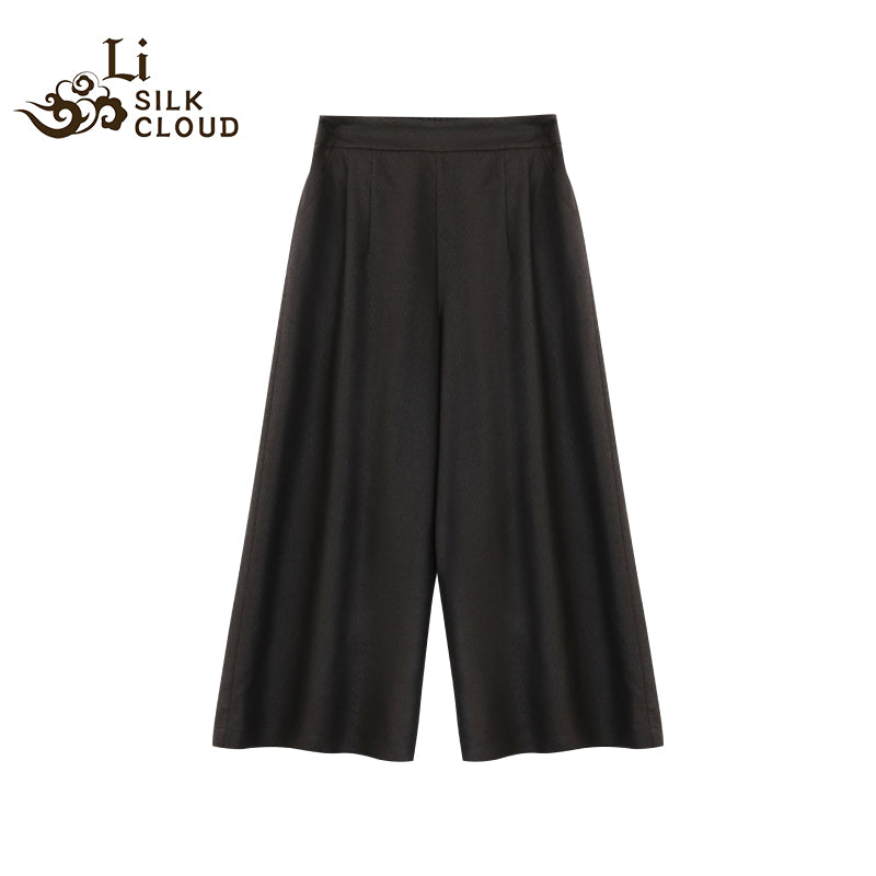 LI SILK CLOUD Pants Hand-dyed Draping High Waist Autumn Casual Trousers