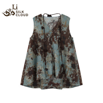 LI SILK CLOUD Xiangyunsha Silk Top for Women Sleeveless Tank Top Dress 2026 Woman Loose Summer Dresses Elegant Woman Clothes