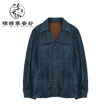LI SILK CLOUD Xiangyunsha Silk Blouse Women's Clothing Handmade Button Jacquard Elegant Loose Shirt Woman Clothes