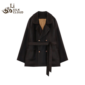 LI SILK CLOUD 100% Mulberry Silk Xiangyunsha Outerwear - Chinese Classic Style, Vintage Prints, Lightweight Outerwear