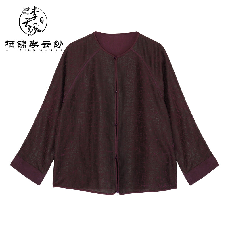 New Winter Xiangyunsha Coat - Chinese Style, Warm Lining, Guangdong Black Pearl Gambiered  Cold-Weather Outerwear