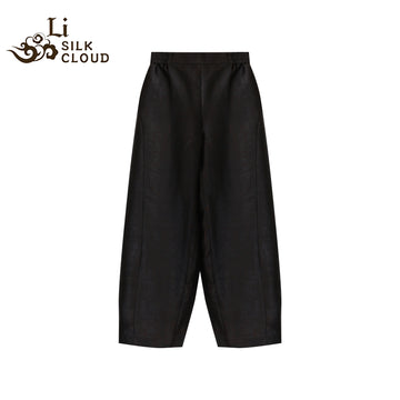 LI SILK CLOUD Pants Hand-dyed Draping High Waist Autumn Casual Trousers