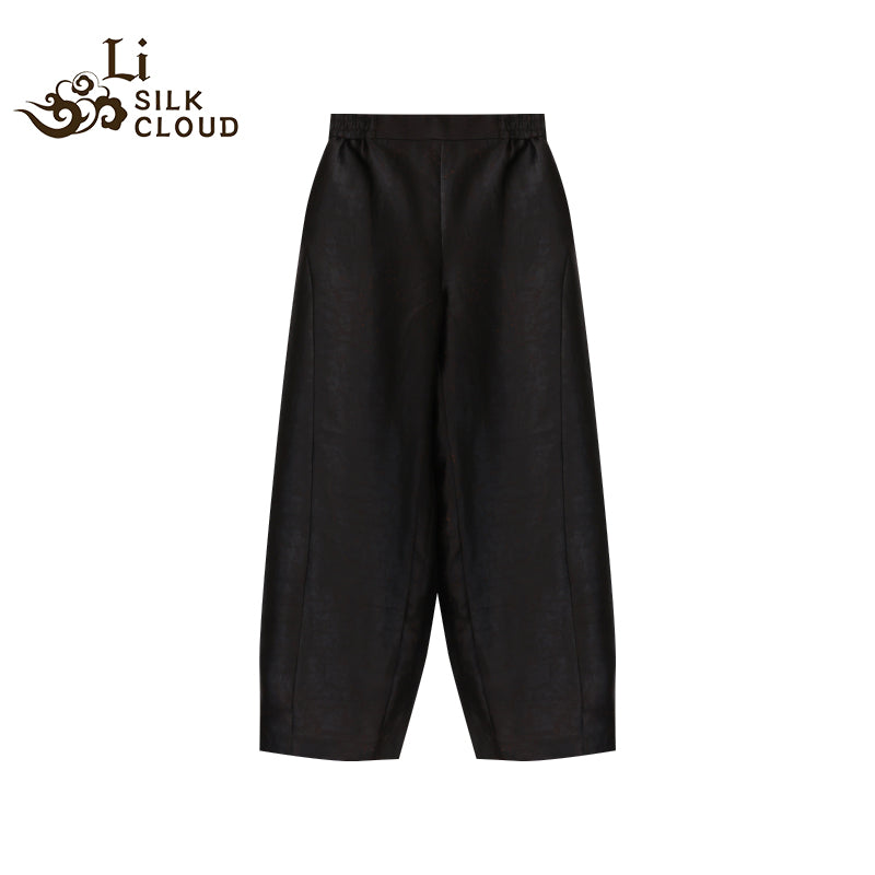 LI SILK CLOUD Pants Hand-dyed Draping High Waist Autumn Casual Trousers
