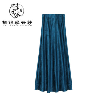LI SILK CLOUD Xiangyunsha Silk Plus Size Dress Skirts Midi Skirt for Women Loose Breathable Summer Elegant Women's Clothes