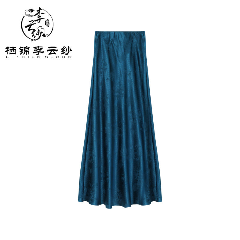LI SILK CLOUD Xiangyunsha Silk Plus Size Dress Skirts Midi Skirt for Women Loose Breathable Summer Elegant Women's Clothes