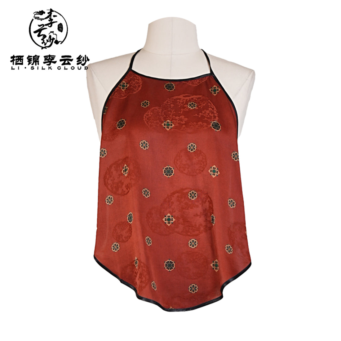 Xiangyunsha Silk Vest . Chinese Vintage Style   Guangdong Black Pear Gambiered Guangdong Gauze xiangyunsha