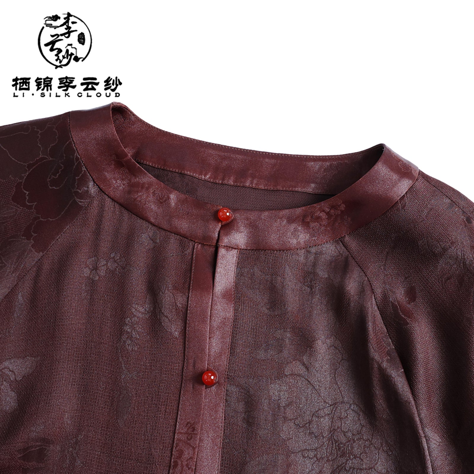 Modest Xiangyunsha Chinese Dress | Subtle Embroidery l40°C Grace Guangdong Black Pearl Gambiered GuangdongGauze xiangyunsha