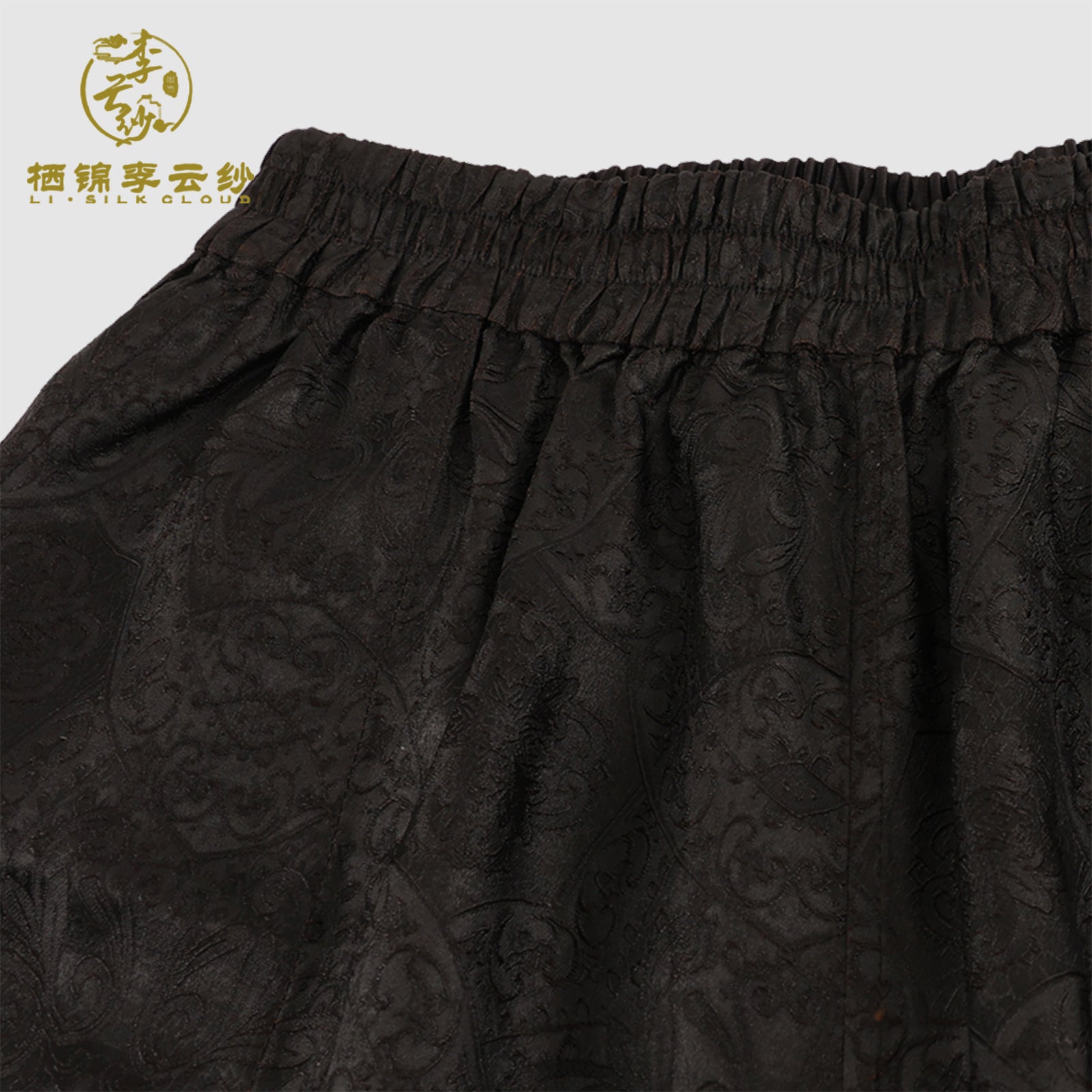 XiangyunSha New Chinese Style Long Pants · Black Drape GuangDong Black Pearl Gambiered GuangDong Gauze xiangyunsha