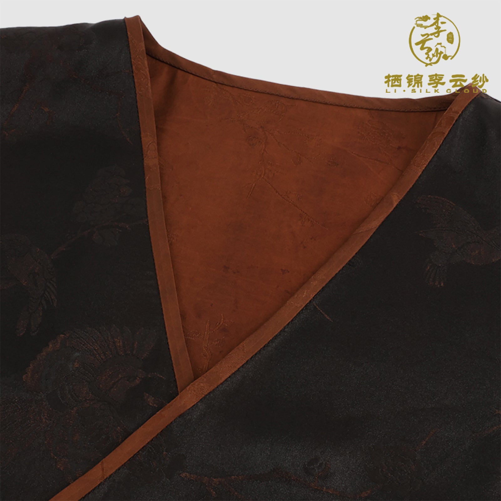 Vest - Glossy Lustrous Fabric, Skin-Friendly Silk, Elegant Oriental Guangdong Black Pearl Gambiered Guangdong Gauze xiangyunsha