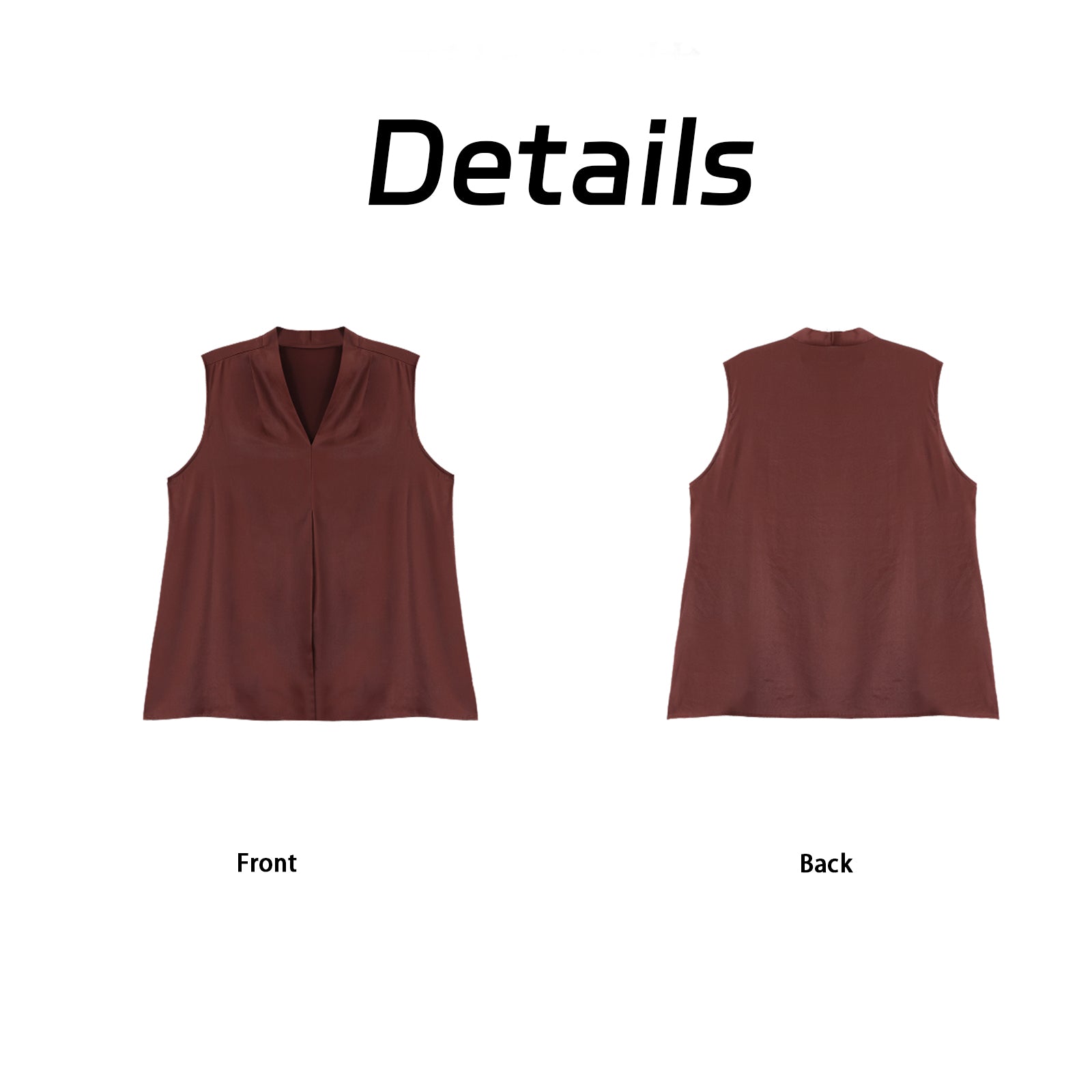 V-Neck Sleeveless Top - Classic Silk Fabric, Stylish Oriental Guangdong Black Pearl Gambiered Guangdong Gauze xiangyunsha