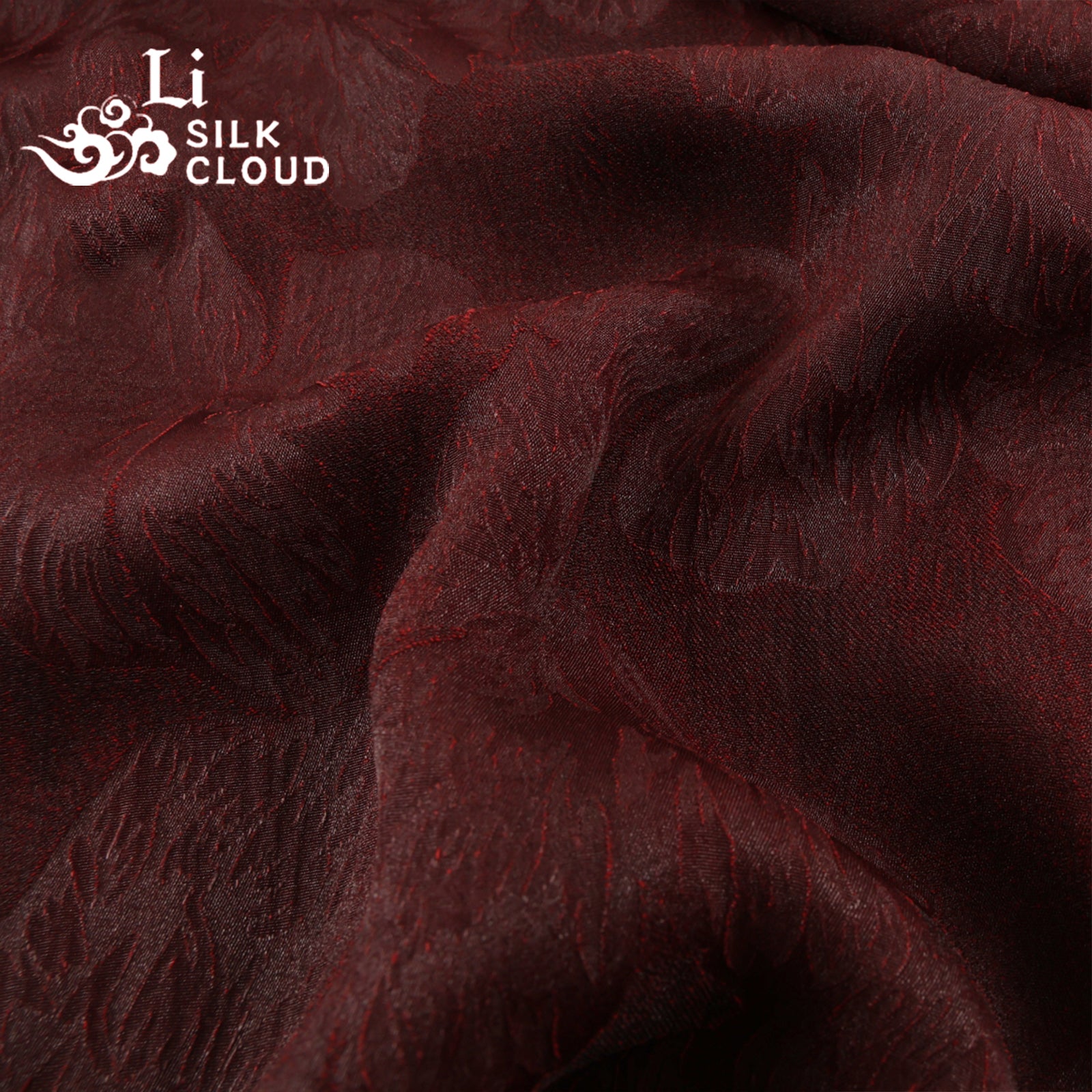 Reversible Wine & Bright Red Gambiered Silk Wrap Dress Chinese Style Embroidered Soft Elegant Guangdong Black Pearl Gambiered Guangdong Gauze xiangyunsha