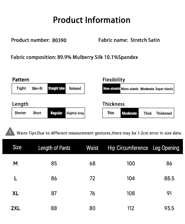 LI SILK CLOUD Plus Size Xiangyunsha Silk Wide Leg Pants Elastic Waist Loose Breathable Cooling Summer Elegant for Women Clothes