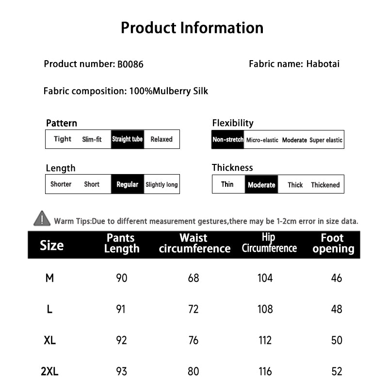 LI SILK CLOUD Plus Size Xiangyunsha Silk Wide Leg Pants Elastic Waist Loose Breathable Cooling Summer Elegant for Women Clothes